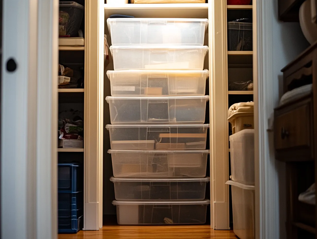 Packing boxes in apartment