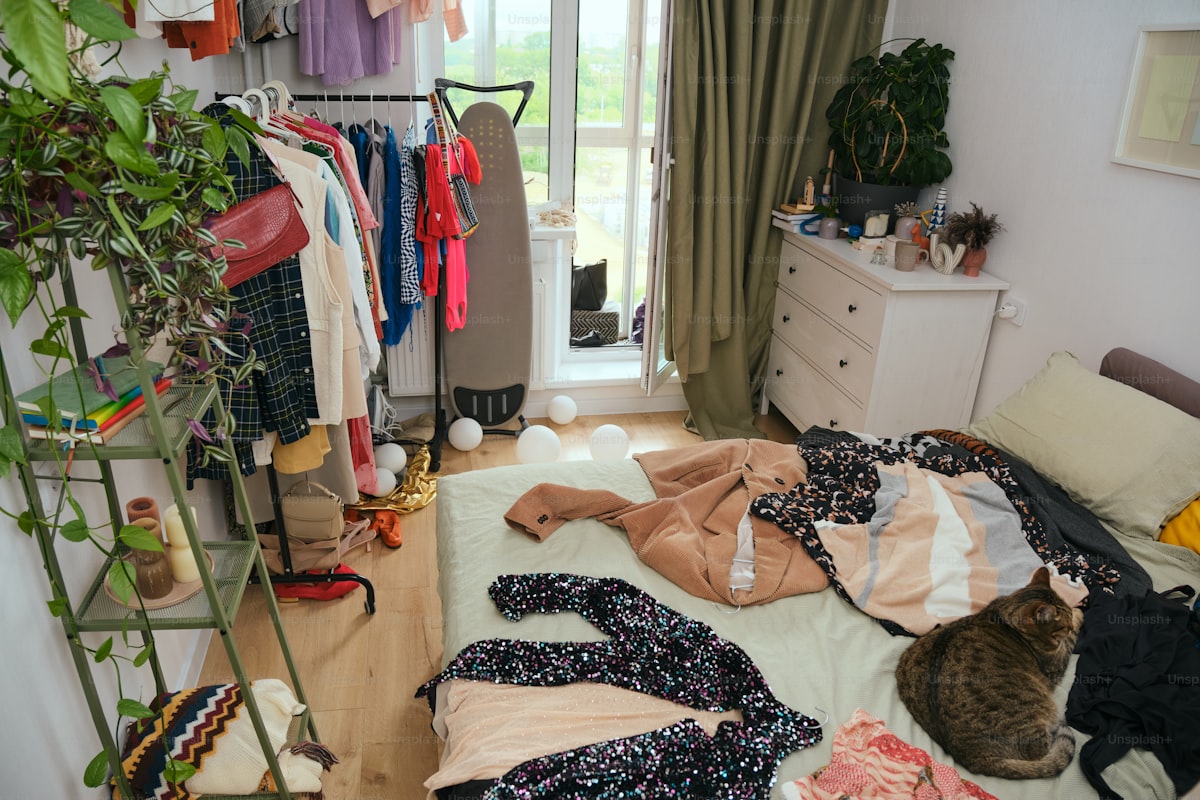 Messy apartment from careless guest